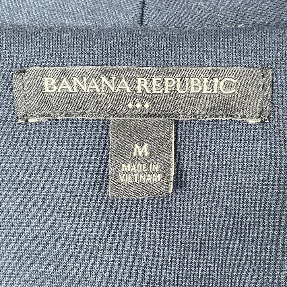 Banana Republic Slim Shawl Collar Knit Blazer Jacket Navy Blue Medium - Picture 6 of 12